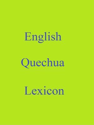 cover image of English Quechua Lexicon